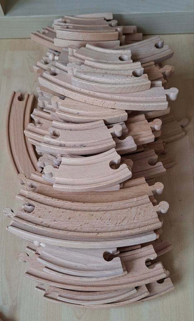 Houten treinbaan en wegdelen, Ophalen, Gebruikt