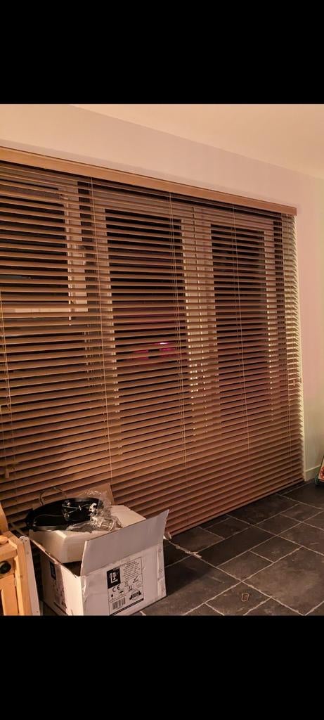 Jaloezieën hout 2 stuks groot, Ophalen, Zo goed als nieuw, 200 cm of meer