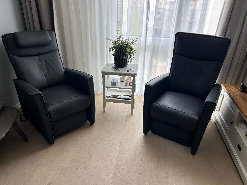 Sta op Stoel en fauteuil set, Huis en Inrichting, Ophalen, Zie foto, Minder dan 75 cm, Leer