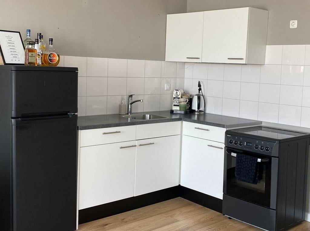 Wit keukenblok inclusief bovenkasten - 183cm x 120cm, Huis en Inrichting, Keuken | Complete keukens, Ophalen, Gebruikt, Wit, Hoekkeuken