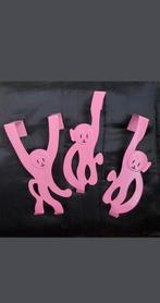 Roze aapjes deurhangers; 3 in totaal voor 1 prijs, Huis en Inrichting, Woonaccessoires | Kapstokken, Ophalen, Zo goed als nieuw