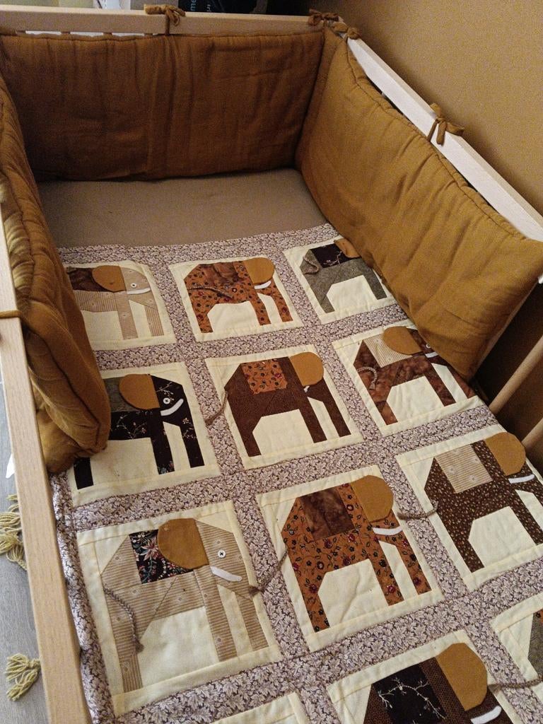 Nieuwe okergele bumper Numero 74 voor ledikant, Ophalen, Nieuw, Minder dan 140 cm, Minder dan 70 cm