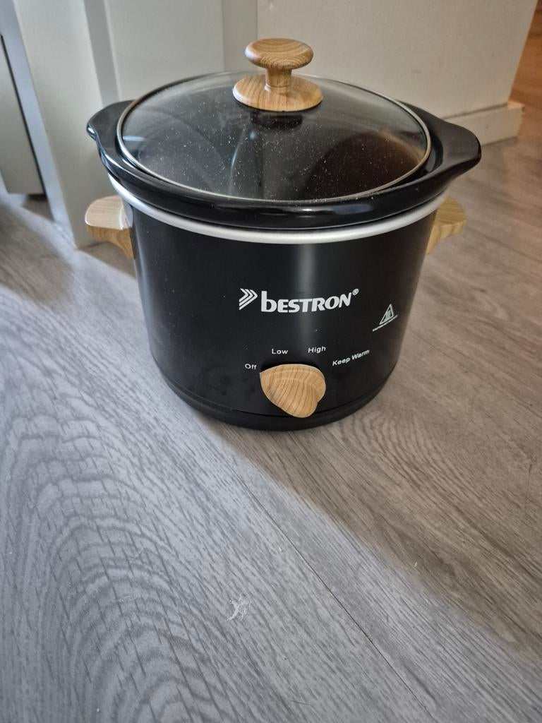 Bestron Slowcooker - Zwart met Houten Details, Witgoed en Apparatuur, Slowcookers, Ophalen, Nieuw