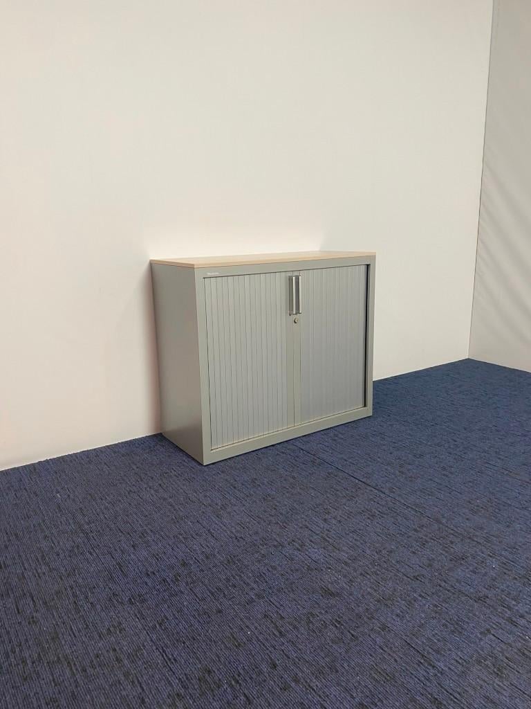 Roldeurkast Steelcase, aluminium, H 85 x B 100 x D 43 cm., Ophalen, Gebruikt