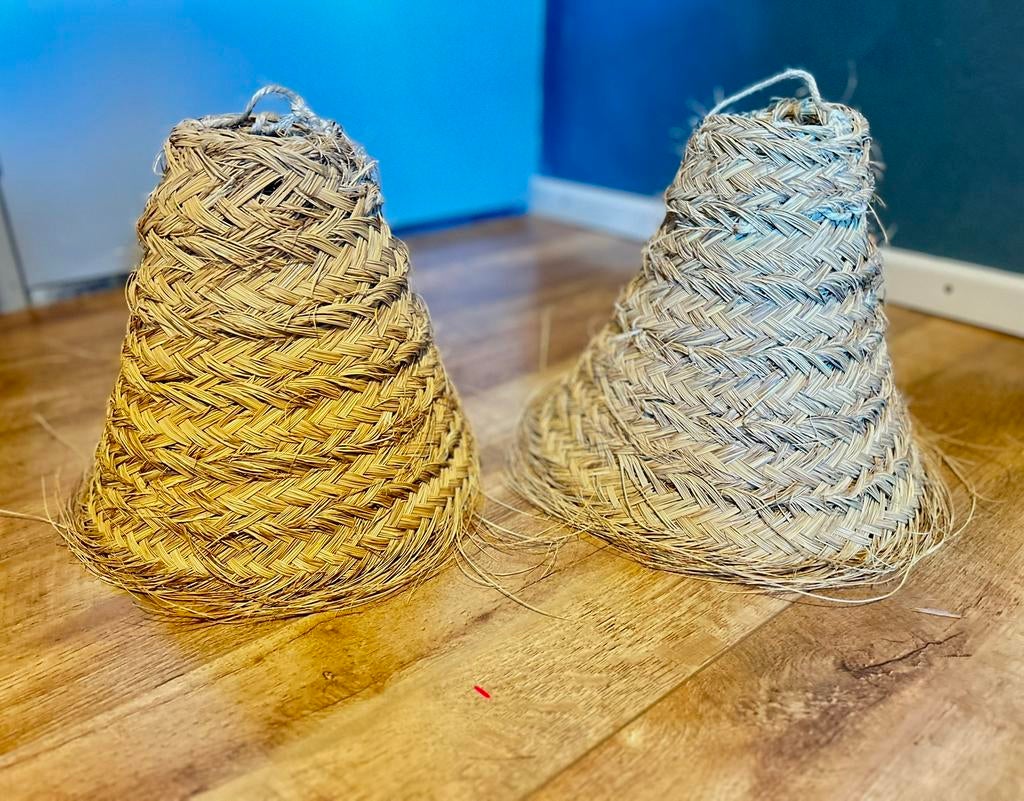 2x Nieuwe Zeegras Hanglamp, Overige materialen, Nieuw, Bohemian, Ophalen of Verzenden