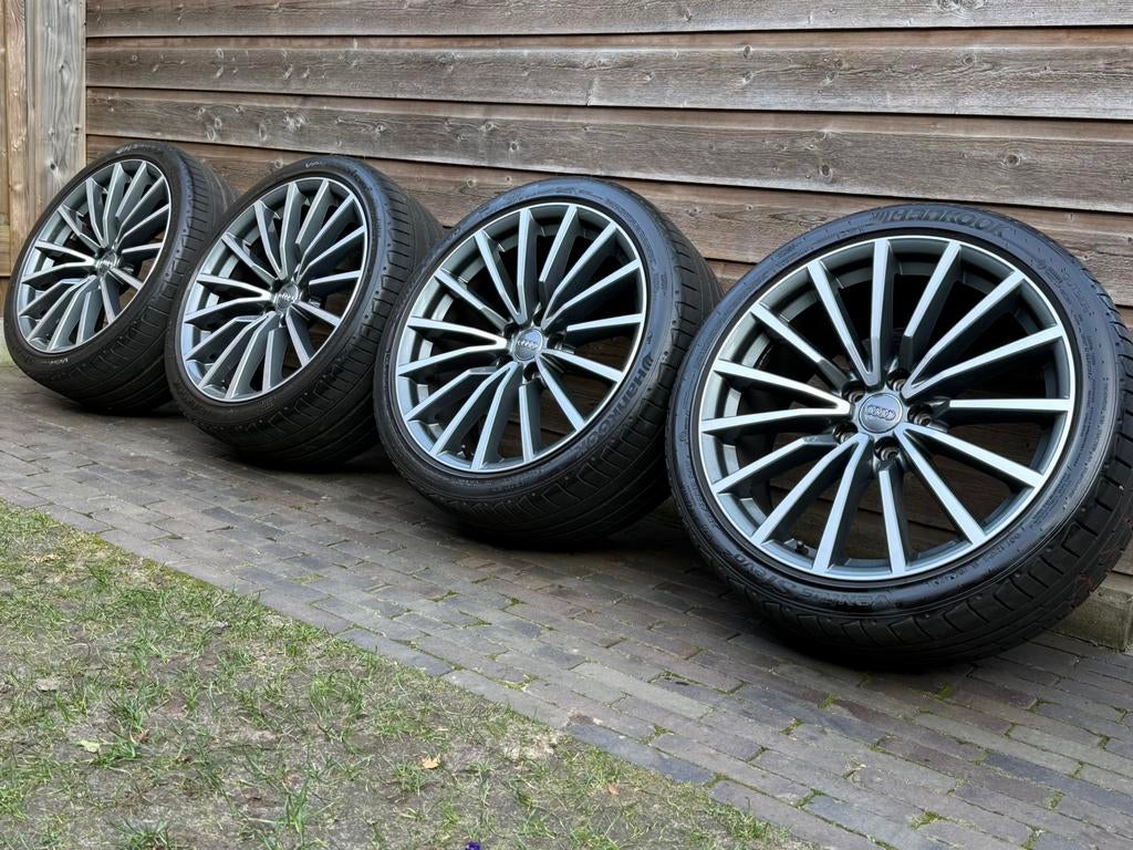 Orig Audi A5 S5 S-line 19 inch velgen + Hankook zomerbanden, Auto-onderdelen, Banden en Velgen, 19 inch, Gebruikt, 255 mm, Banden en Velgen