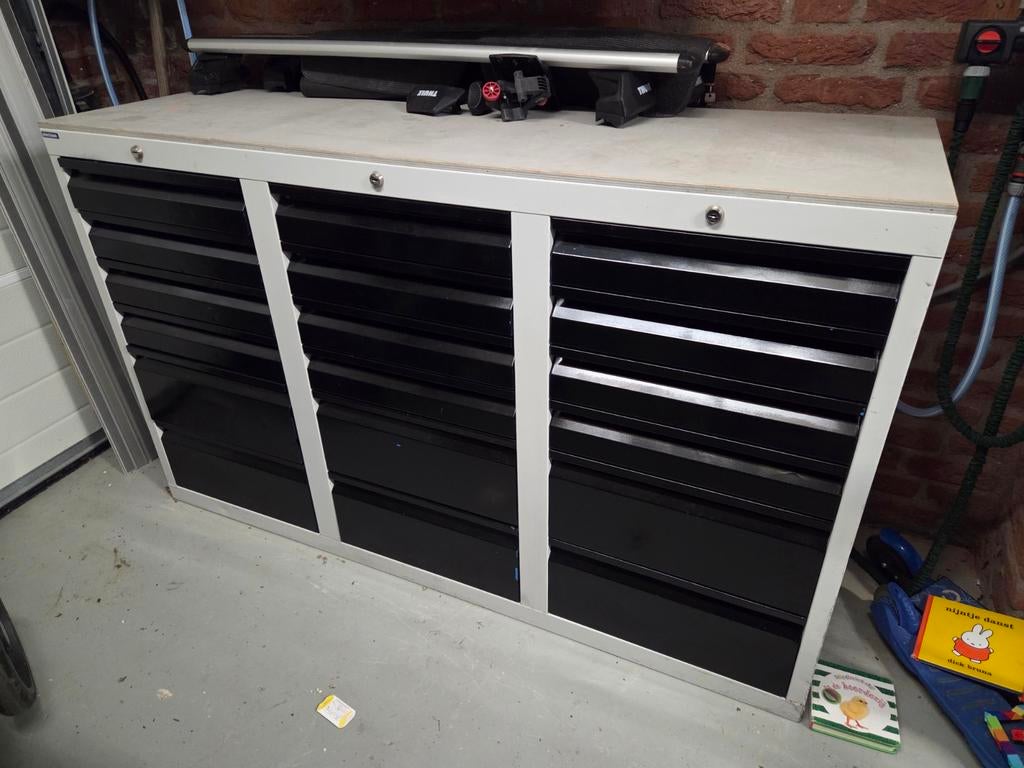 Overtoom ladenkast werkbank, Ophalen, Zo goed als nieuw, 120 tot 170 cm