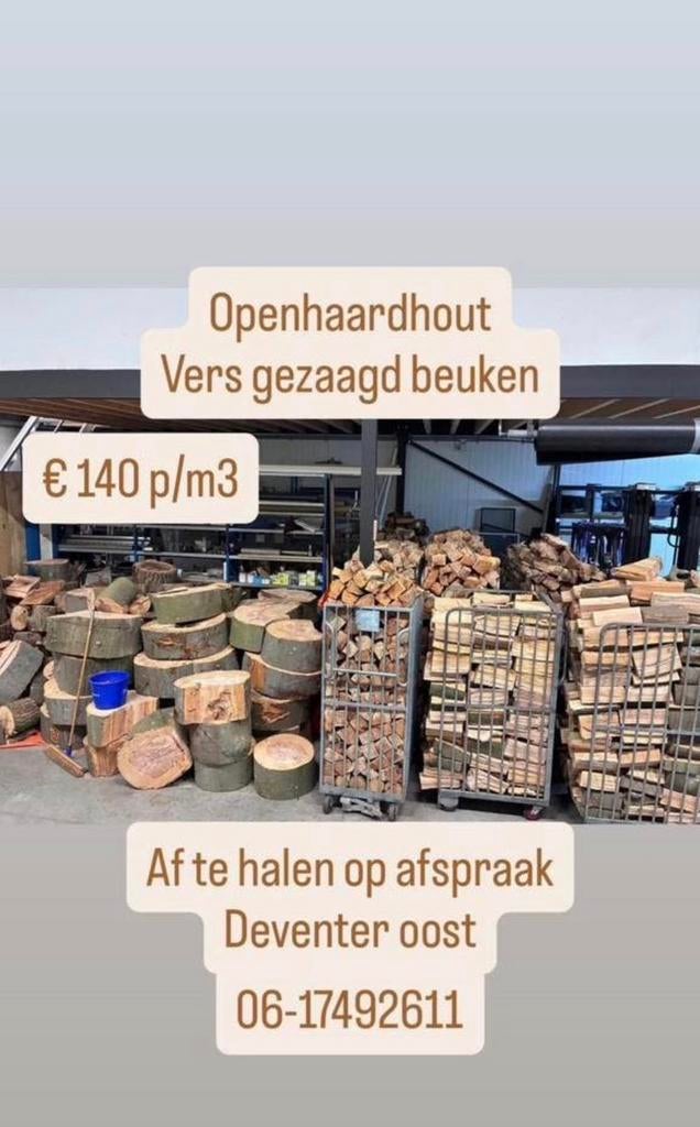 Openhaardhout laatste aantal m3, Tuin en Terras, Haardhout, Minder dan 3 m³, Ophalen