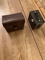 Antieke Agfa Boxcamera met Leren Tas - Jaren '30, Ophalen of Verzenden, Voor 1940, Fototoestel