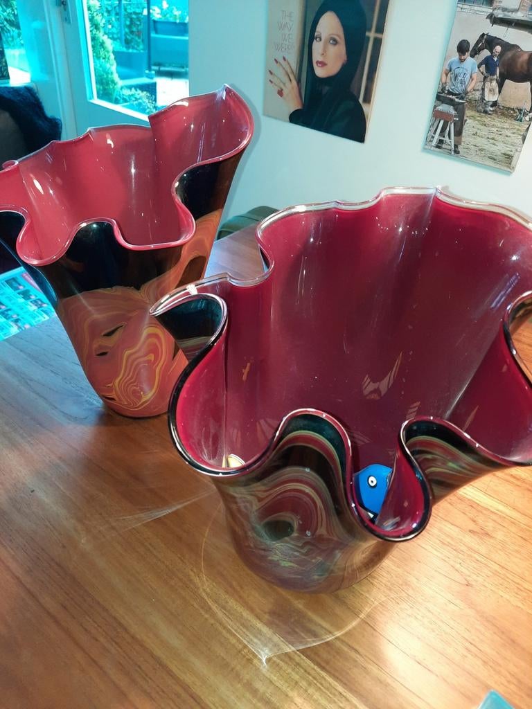 Loranto vazen 2 stuks, Overige kleuren, Ophalen of Verzenden, Minder dan 50 cm, Glas