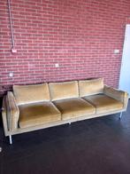 OKERGELE FLUWEEL 3-ZITSBANK, Ophalen, Gebruikt, Driepersoons, 75 tot 100 cm