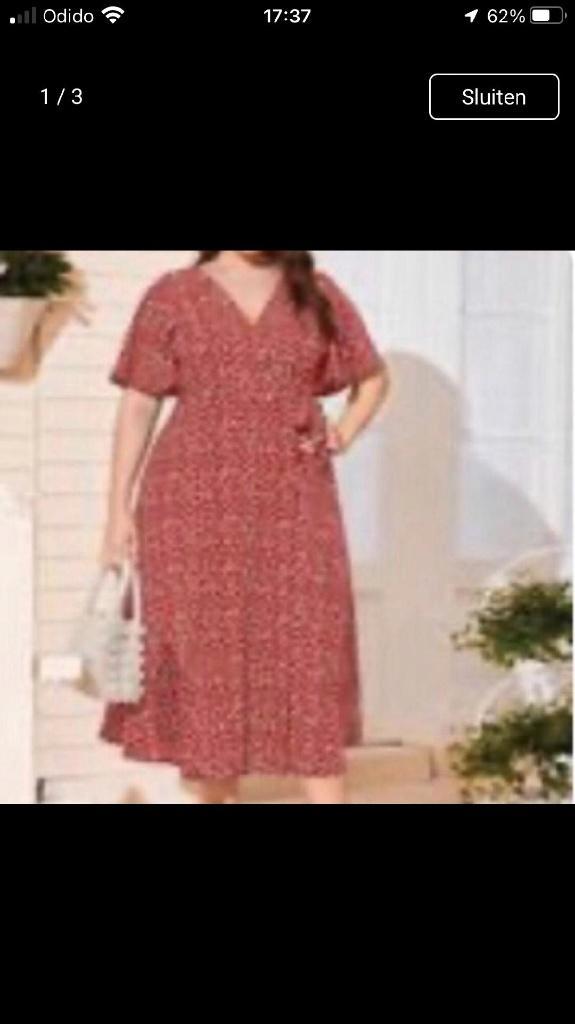 mooi rood zomerjurkje Shein 42/44 nieuw, Kleding | Dames, Jurken, Nieuw, Maat 42/44 (L), Rood, Knielengte, Verzenden