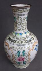 20ste eeuw Famille Rose Cloisonne Chinese Vaas Canton Kanton, Ophalen of Verzenden