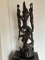 Uniek, groot (119 cm) ebbenhouten beeld van een danseres, Antiek en Kunst, Kunst | Beelden en Houtsnijwerken, Ophalen