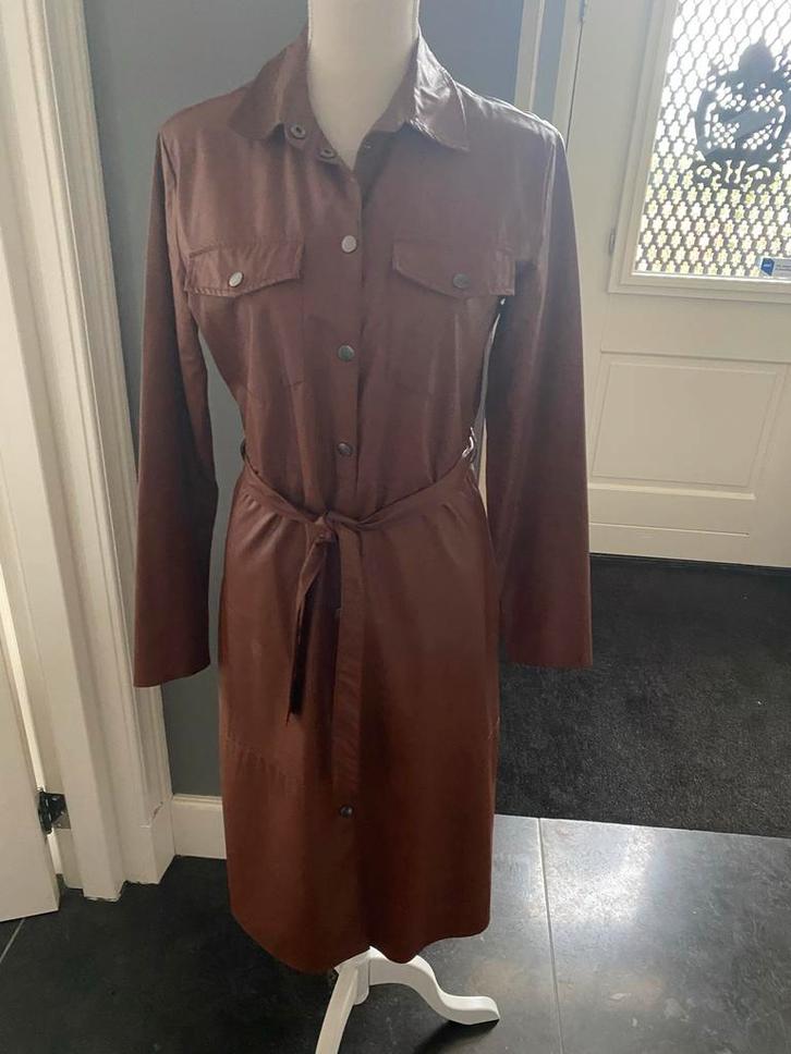 Geisha nep leren jurk bruin, Kleding | Dames, Jurken, Gedragen, Bruin, Onder de knie, Ophalen of Verzenden