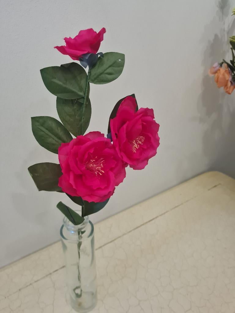 Zijden roos per tak 1.95, Roze, Ophalen of Verzenden, Jolandamonsieurs@gmail.com, 57 cm