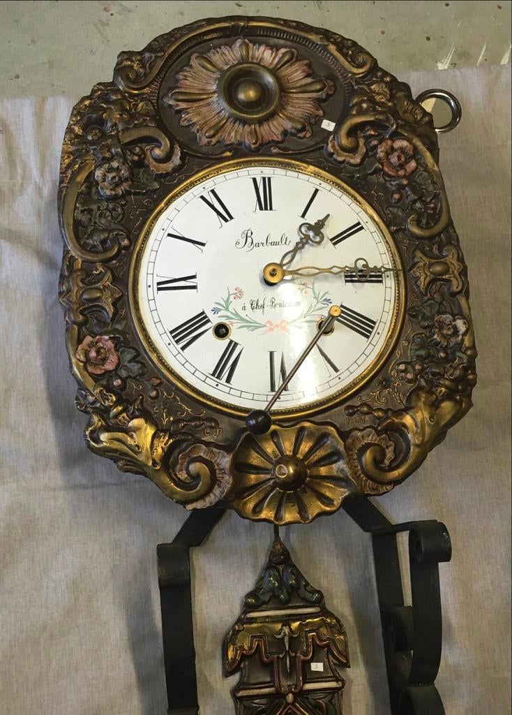 Antieke Franse Comtoise Klok met Slinger Mechanisme, Antiek en Kunst, Antiek | Klokken, Ophalen