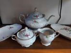 Vintage theepot, servies bloemen, Ophalen of Verzenden