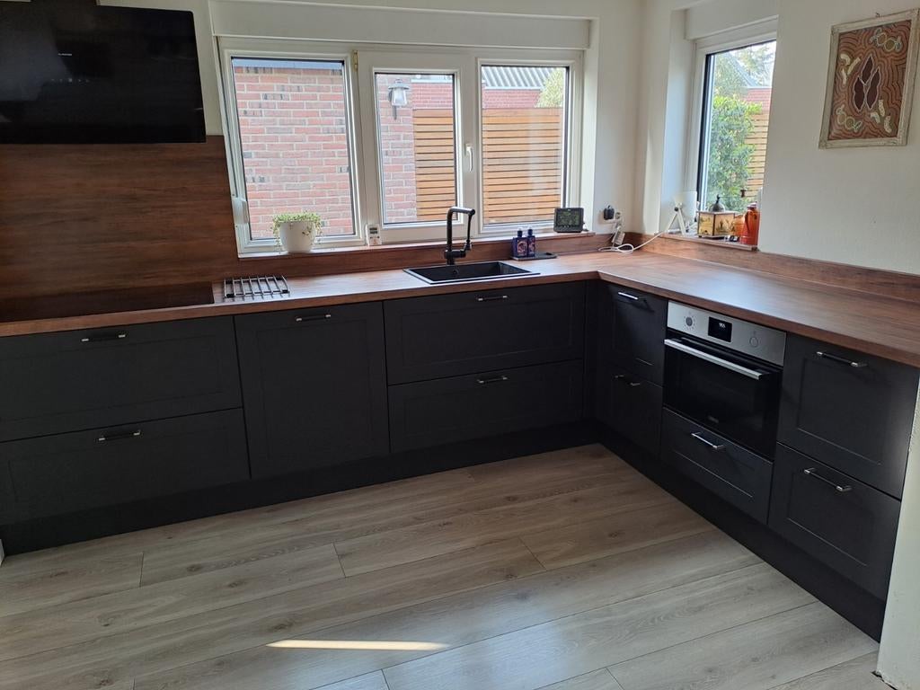 Keukenkastjes met apparatuur, Huis en Inrichting, Ophalen, Gebruikt, Zwart, Hoekkeuken