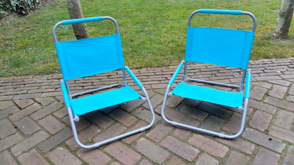 Strandstoeltjes zo goed als nieuw 2 stuks, Caravans en Kamperen, Kampeermeubelen, Ophalen, Zo goed als nieuw, Campingstoel