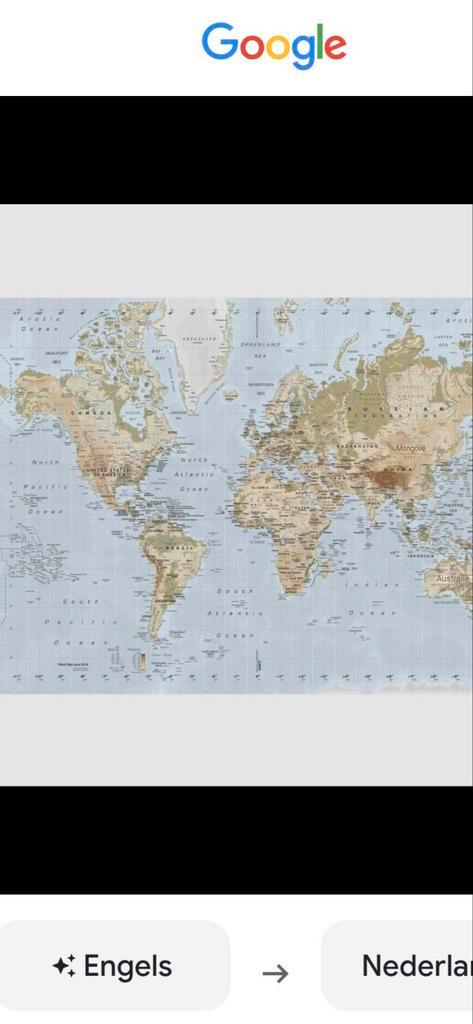 IKEA Wereldkaart 200x140 cm - Gedetailleerd & Decoratief, Boeken, Atlassen en Landkaarten, Zo goed als nieuw, Landkaart, Wereld