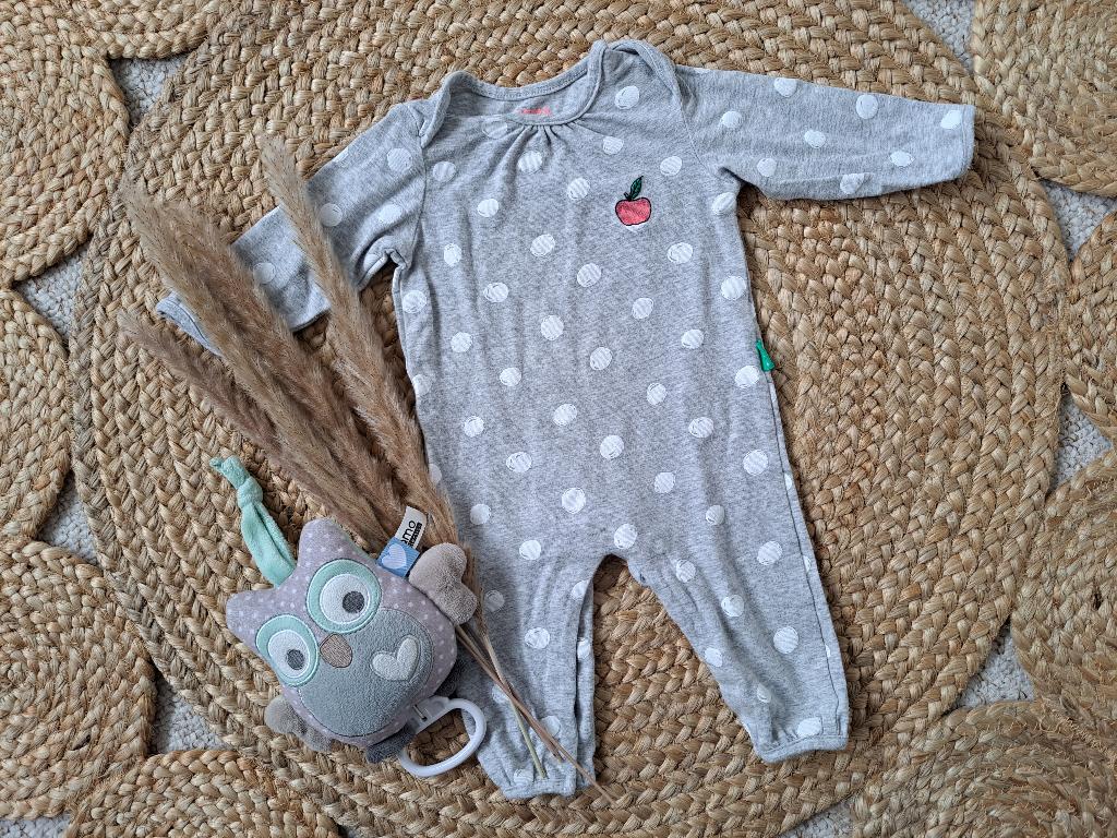 Super schattig grijs met witte stippen boxpakje maat 62, Kinderen en Baby's, Babykleding | Maat 62, Ophalen of Verzenden, Zo goed als nieuw
