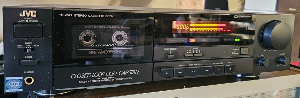 JVC TD-V521 Dual Capstan Dolby BC HX Pro,izgst,garantie, JVC, Enkel, Ophalen of Verzenden, JVC
