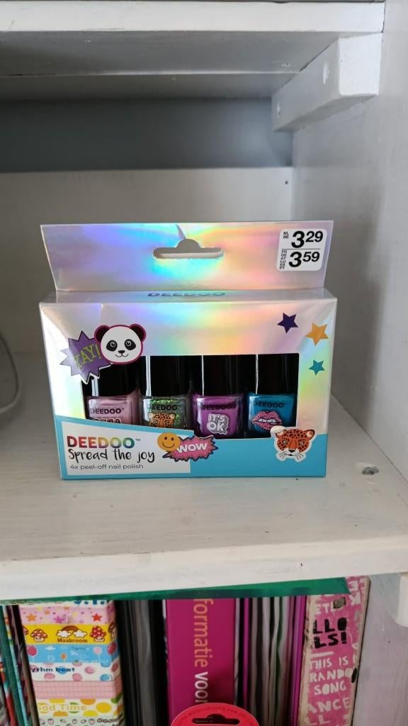 4x peel off kinder nagellak set, Overige kleuren, Nieuw, Ophalen of Verzenden, Handen en Nagels