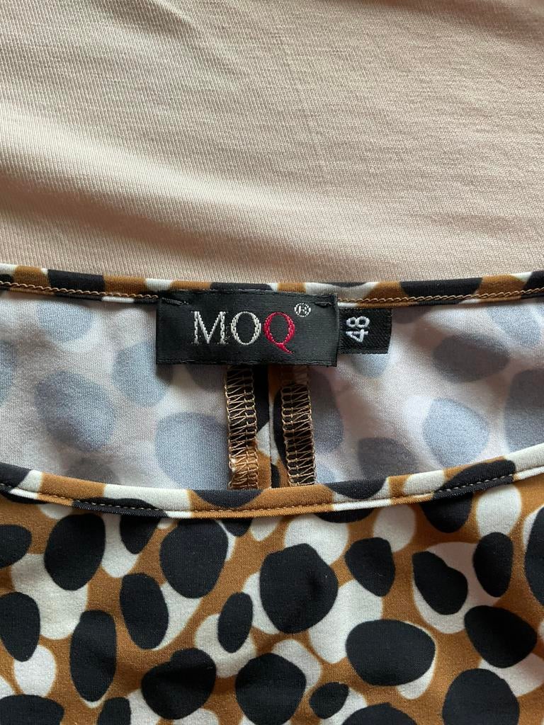 MOQ Travelstof Jurk maat 48, Kleding | Dames, Beige, Maat 46/48 (XL) of groter, Ophalen of Verzenden, Knielengte