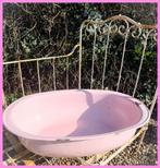 Brocante zacht roze emaille babybad bak teil, Antiek en Kunst, Ophalen of Verzenden