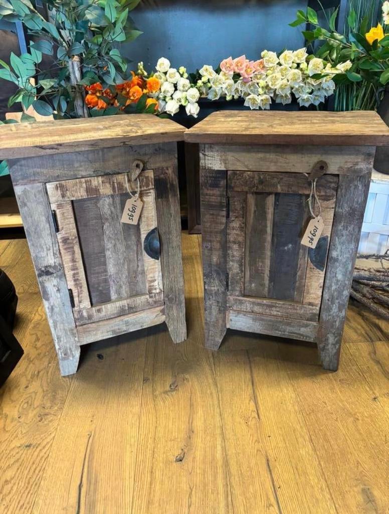 Nachtkastjes van oud hout, Huis en Inrichting, Ophalen, Nieuw, Bb, Bb
