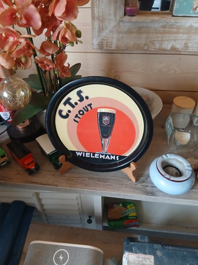 Emaille bord, Verzamelen, Biermerken, Ophalen, Zo goed als nieuw, Reclamebord, Plaat of Schild, Overige merken