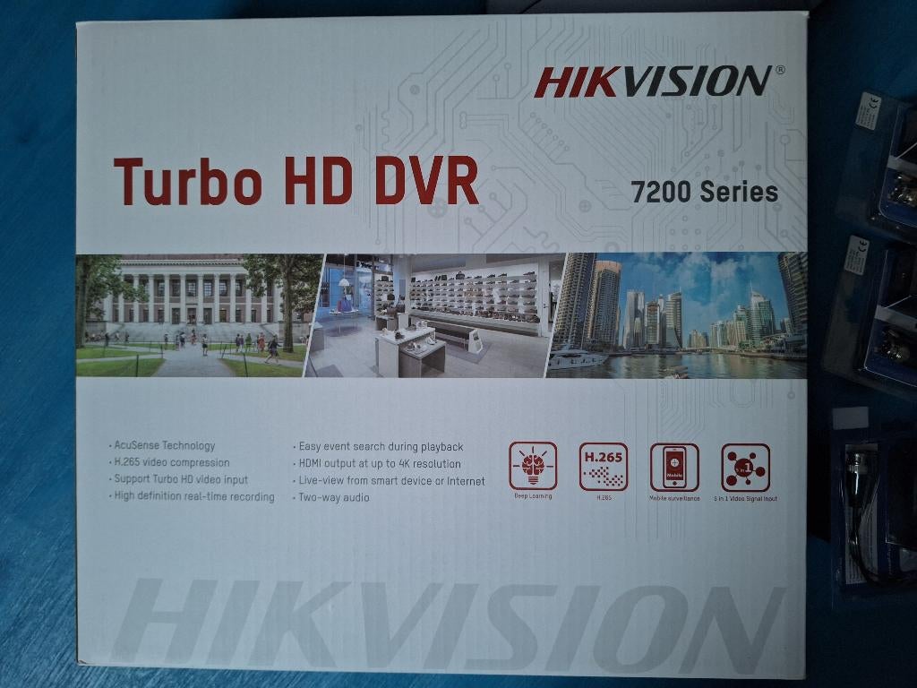 Hikvision recorder en 2 camera's en3x balun nieuw, Audio, Tv en Foto, Videobewaking, Nieuw, Buitencamera, Ophalen
