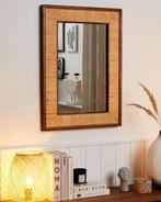 Rotan/Bamboe spiegel 54x74 cm – boho stijl, nieuw in doos, Nieuw, Ophalen of Verzenden, Minder dan 100 cm, Rechthoekig