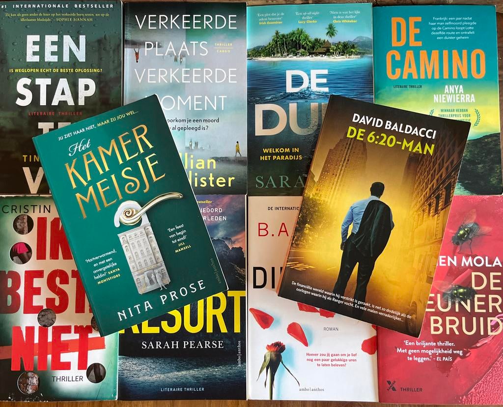 Thrillers, oa Anya Niewierra, Carmen Mola, B.A. Paris, Boeken, Thrillers, Ophalen of Verzenden, Zo goed als nieuw, Nederland