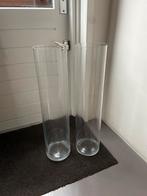 Twee glazen vazen, Ophalen, Overige kleuren, 75 cm of meer, Glas