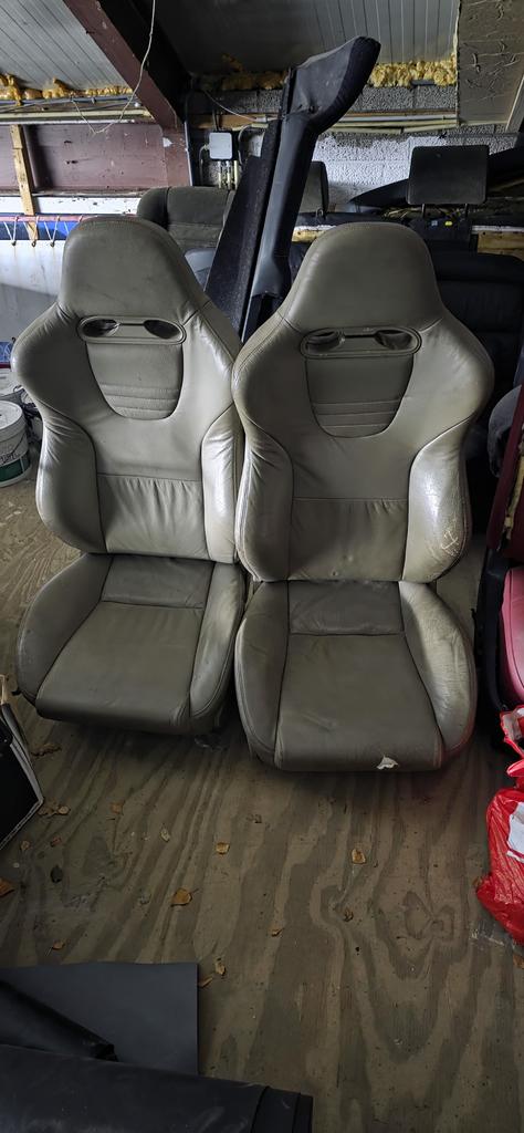 Universele bucketseats / Kuipstoelen Beige leer Golf 3, Ophalen, Gebruikt