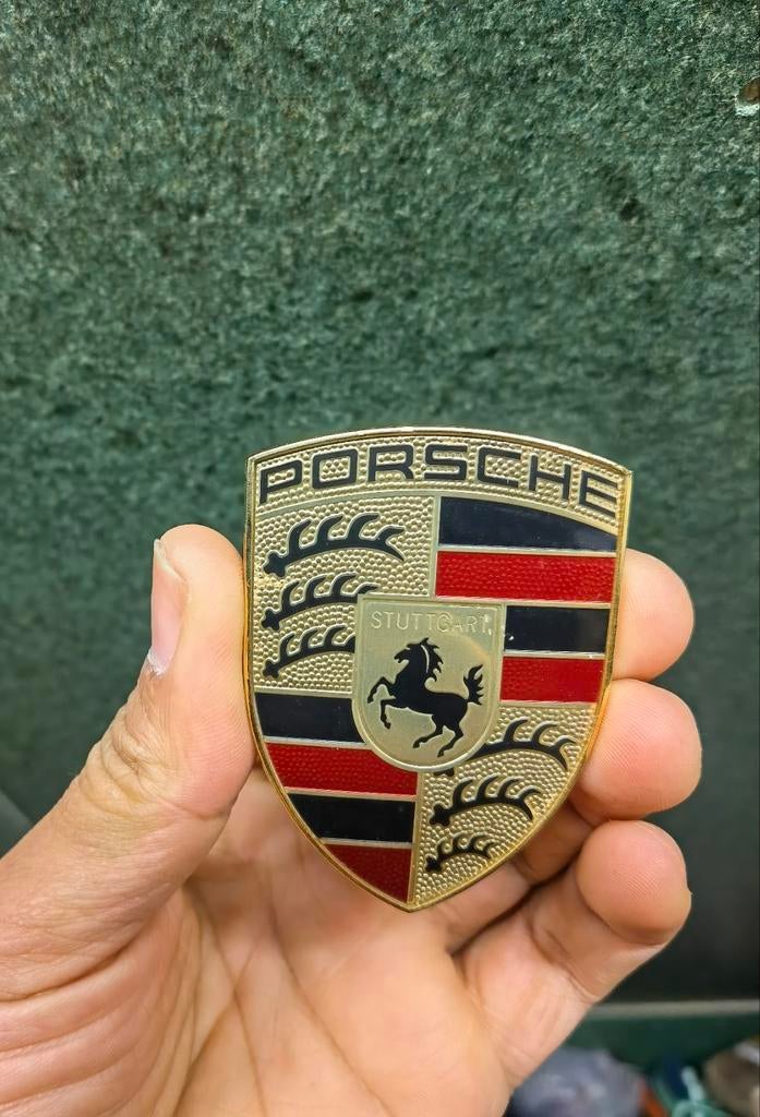 Origineel porsche embleem voor op de motorkap / GERMANY, Ophalen of Verzenden