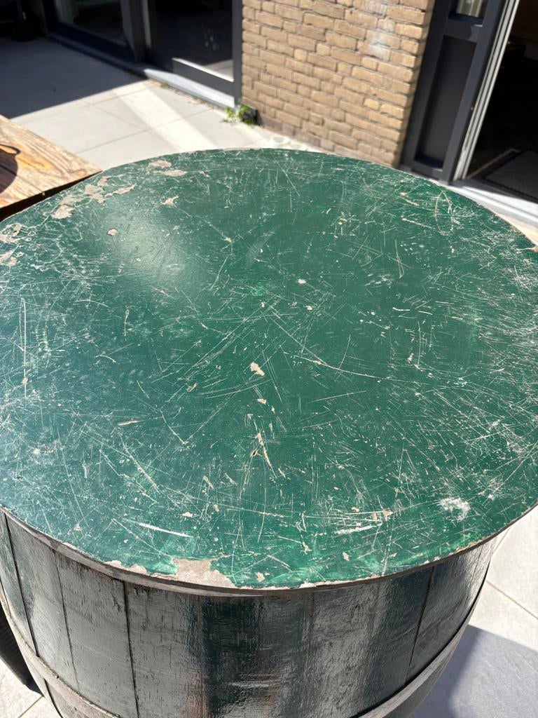 Houten regenton - Groen geverfd, 150 liter of meer, Ophalen, Gebruikt, Hout