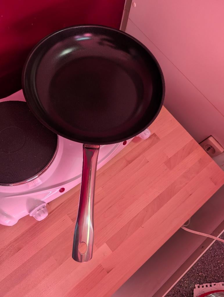 Koekenpan voor alle warmtebronnen, Huis en Inrichting, Keuken | Potten en Pannen, Nieuw, Ophalen of Verzenden, Rvs, Keramische plaat