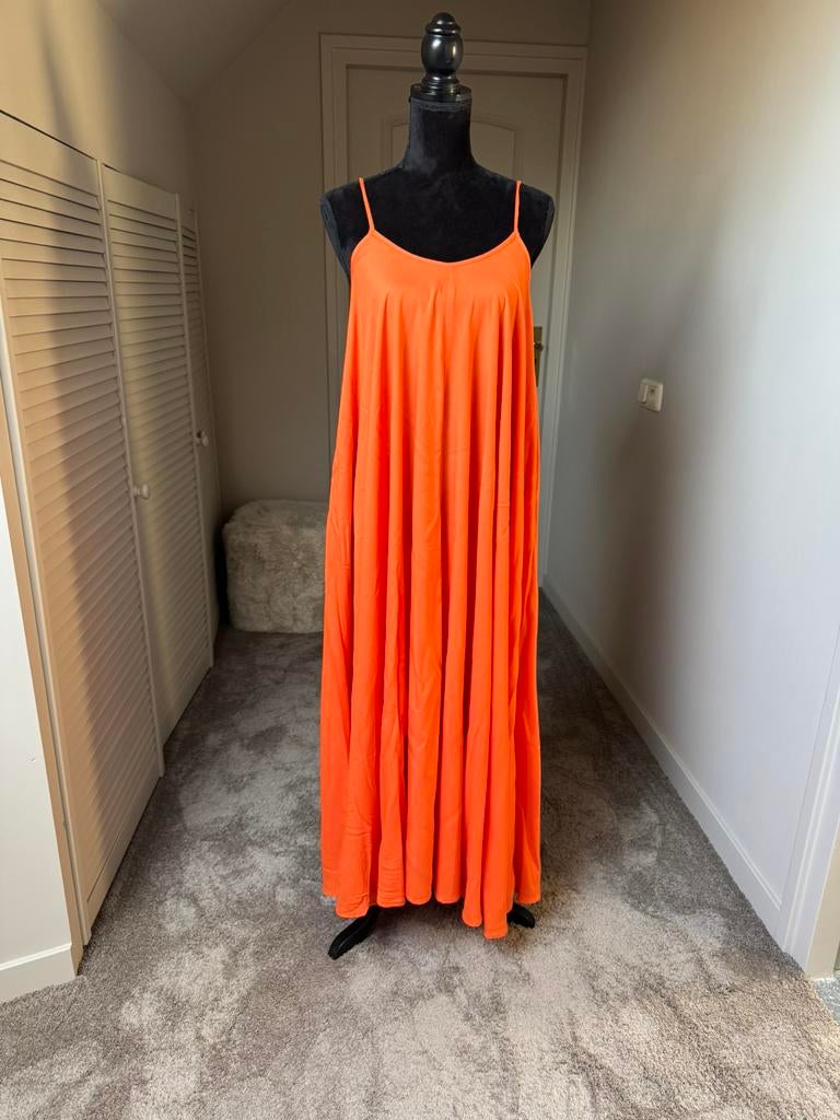 Lange jurk oversized strandjurk zomerjurk oranje maat 38, Maat 38/40 (M), Verzenden, Oranje, Zo goed als nieuw