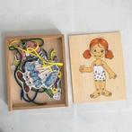Houten aankleedpop meisje. Veters leren strikken., Ophalen, Zo goed als nieuw, Overige typen