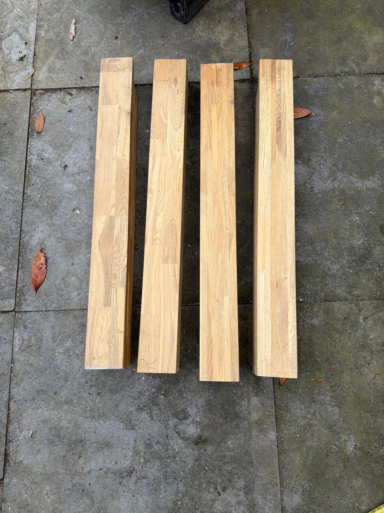 Eiken tafelpoten, onbehandeld, Tafelpoot, Gebruikt, 50 tot 100 cm, Eikenhout