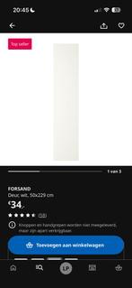 4 IKEA FORSAND PAX deuren, wit, 50x229 cm, Gebruikt, Minder dan 80 cm, 215 cm of meer, Binnendeur