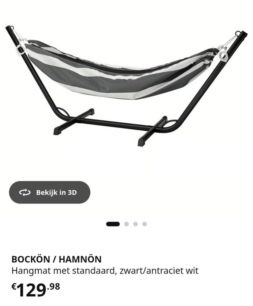 BOCKÖN / HAMNÖN
Hangmat met standaard, Ophalen, Met standaard