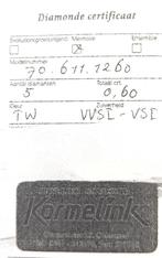 Diamonde rij-ring, 5 st  0,60 VVSI, TW, mt18, certificaat!, Nieuw, Ophalen of Verzenden, 17 tot 18, Dame