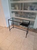 Ikea glazen tafel met zwart metalen frame, Ophalen, 75 cm of meer, 60 cm of meer, Rechthoekig