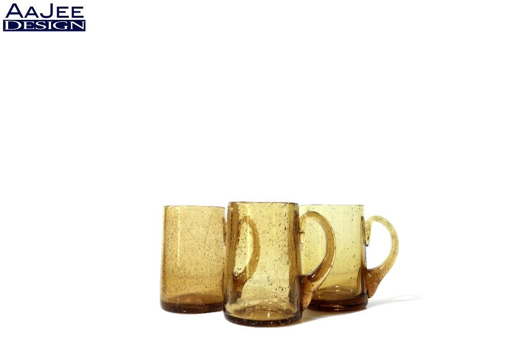 3 Bronskleurige bekers – Biot /  Kosta Boda – Erik Höglund, Antiek en Kunst, Antiek | Glas en Kristal, Ophalen of Verzenden