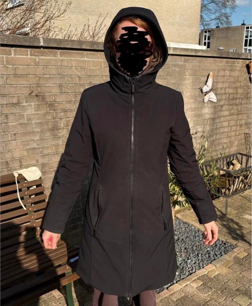 Originele Woolrich jas, Ophalen, Zo goed als nieuw, Maat 38/40 (M), Zwart