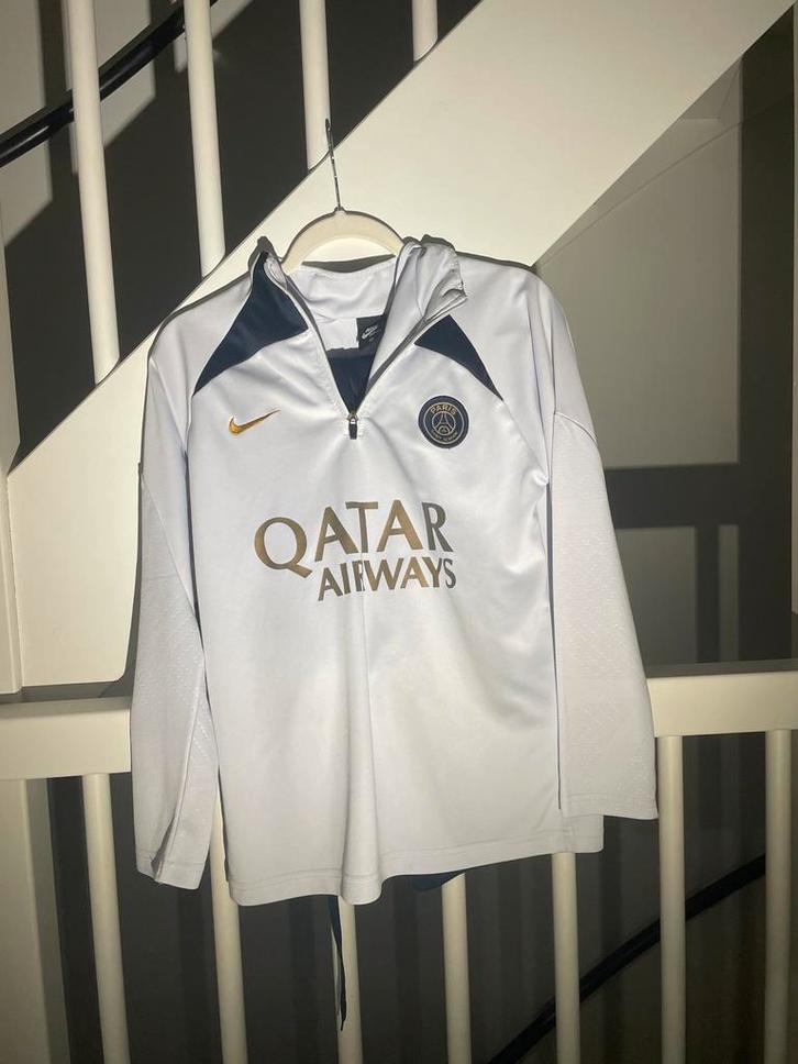 PSG Trainingspak - Shirt en Broek (Wit/Donkerblauw), Sport en Fitness, Overige Sport en Fitness, Zo goed als nieuw, Ophalen